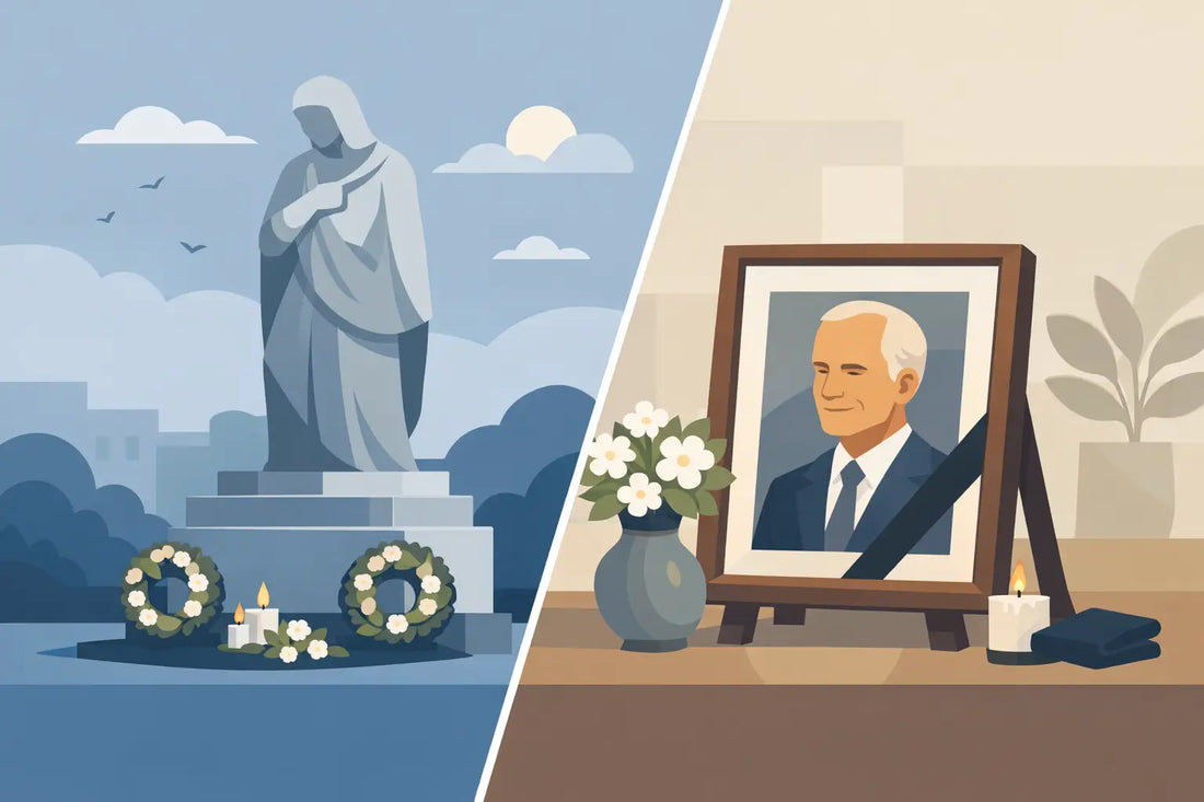 Memorial Statue vs Framed Portrait